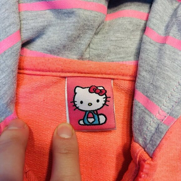 Hello Kitty Sanrio Hoodie Girl Size 4T Full Zip Pink Two Sided Vintage Y2K - Picture 6 of 12